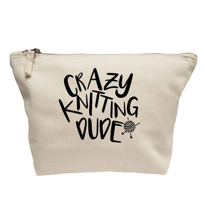 Crazy knitting dude | makeup / wash bag