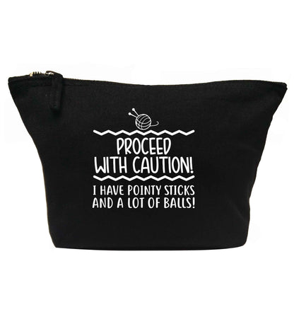 Proceed with caution, I have pointy sticks and a lot of balls | makeup / wash bag