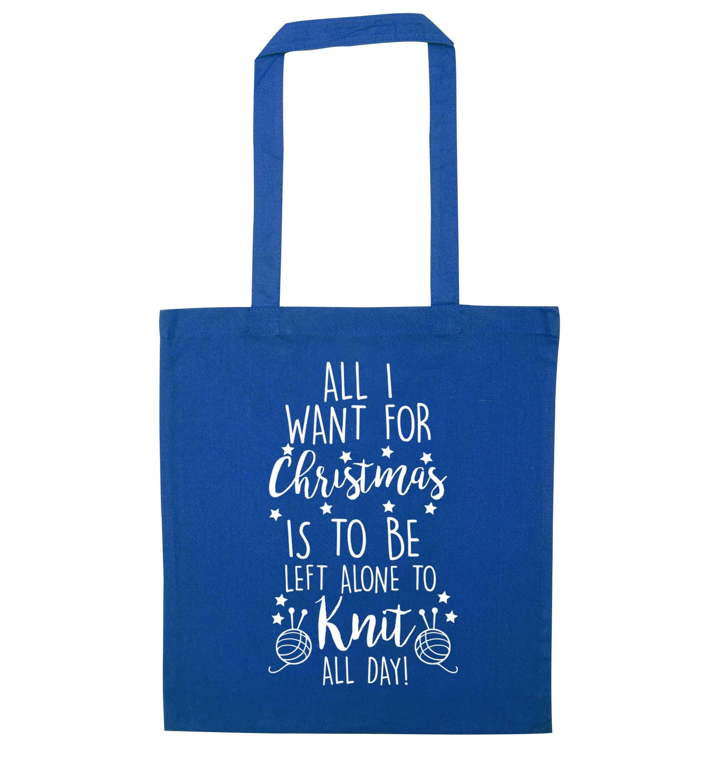 Merry Christmas blue tote bag