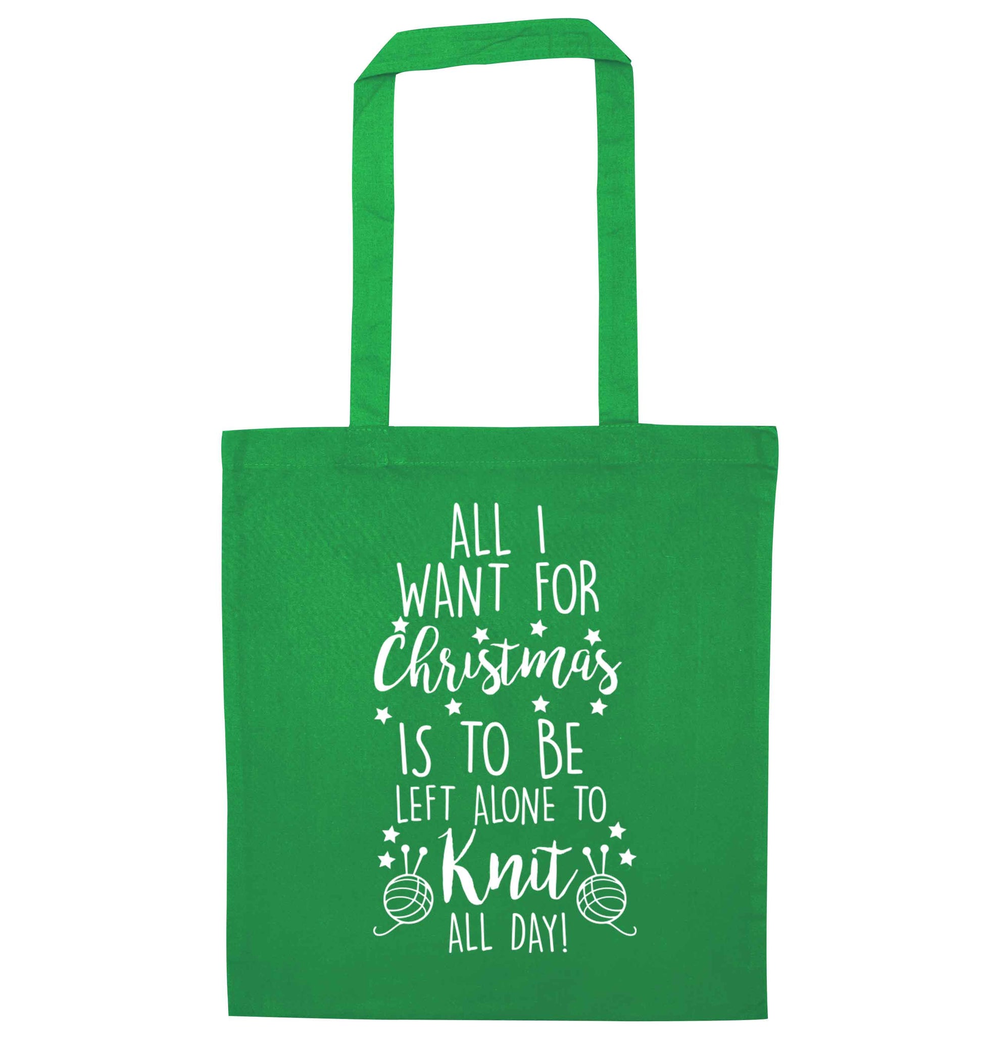 Merry Christmas green tote bag