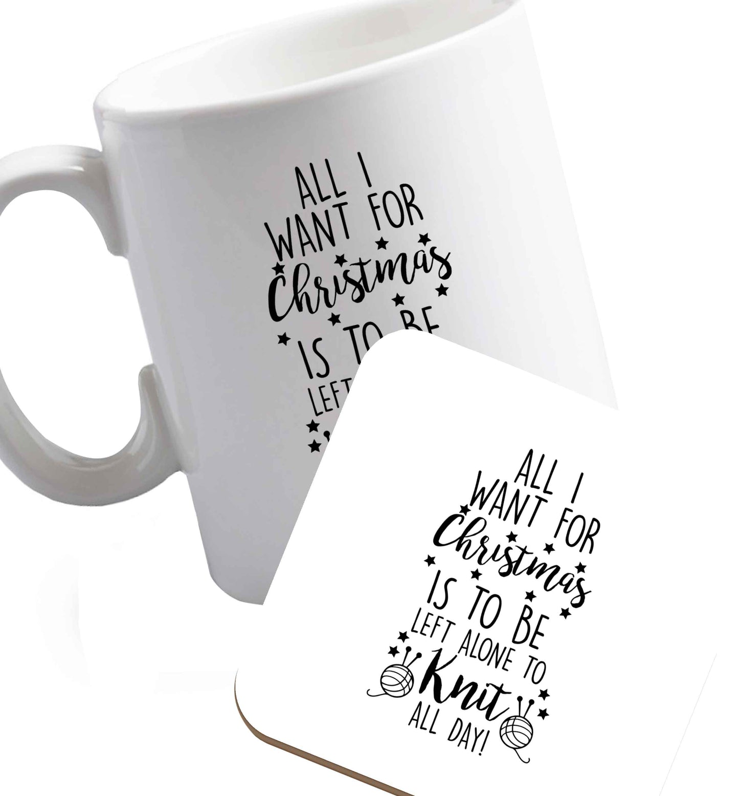 10 oz Favourite Type Pan Pancake ceramic mug and coaster set right handed