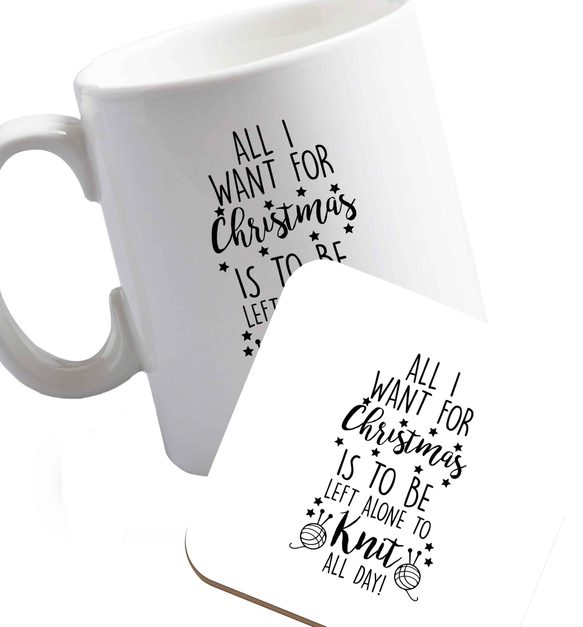 10 oz Favourite Type Pan Pancake ceramic mug and coaster set right handed