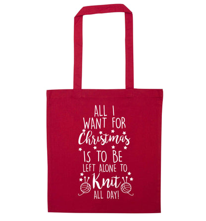 Merry Christmas red tote bag
