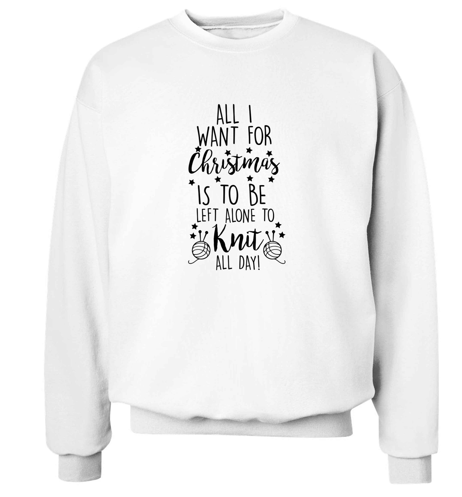 Merry Christmas adult's unisex white sweater 2XL