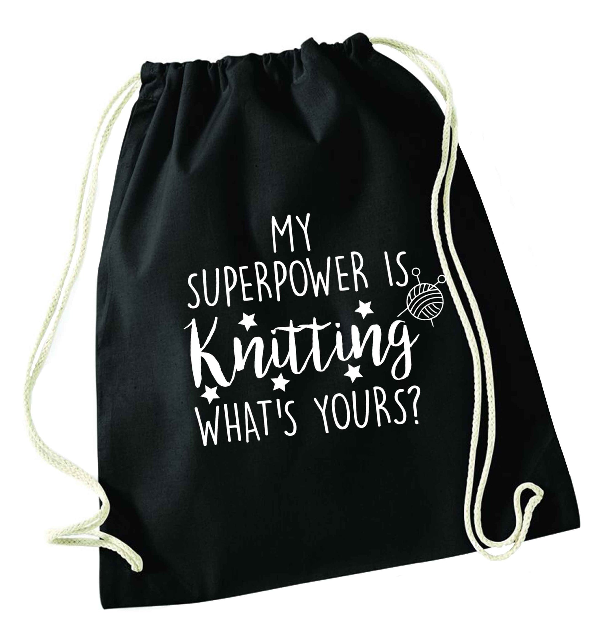 Merry Christmas black drawstring bag