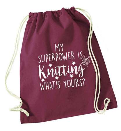 Merry Christmas maroon drawstring bag
