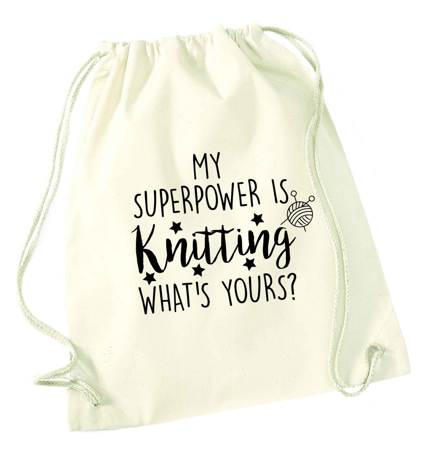 Merry Christmas natural drawstring bag
