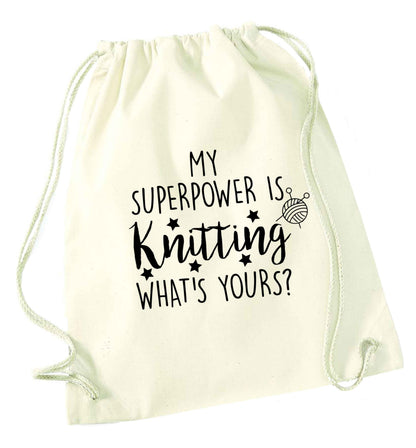 Merry Christmas natural drawstring bag