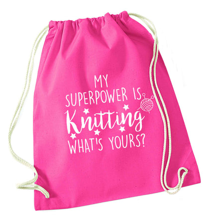 Merry Christmas pink drawstring bag