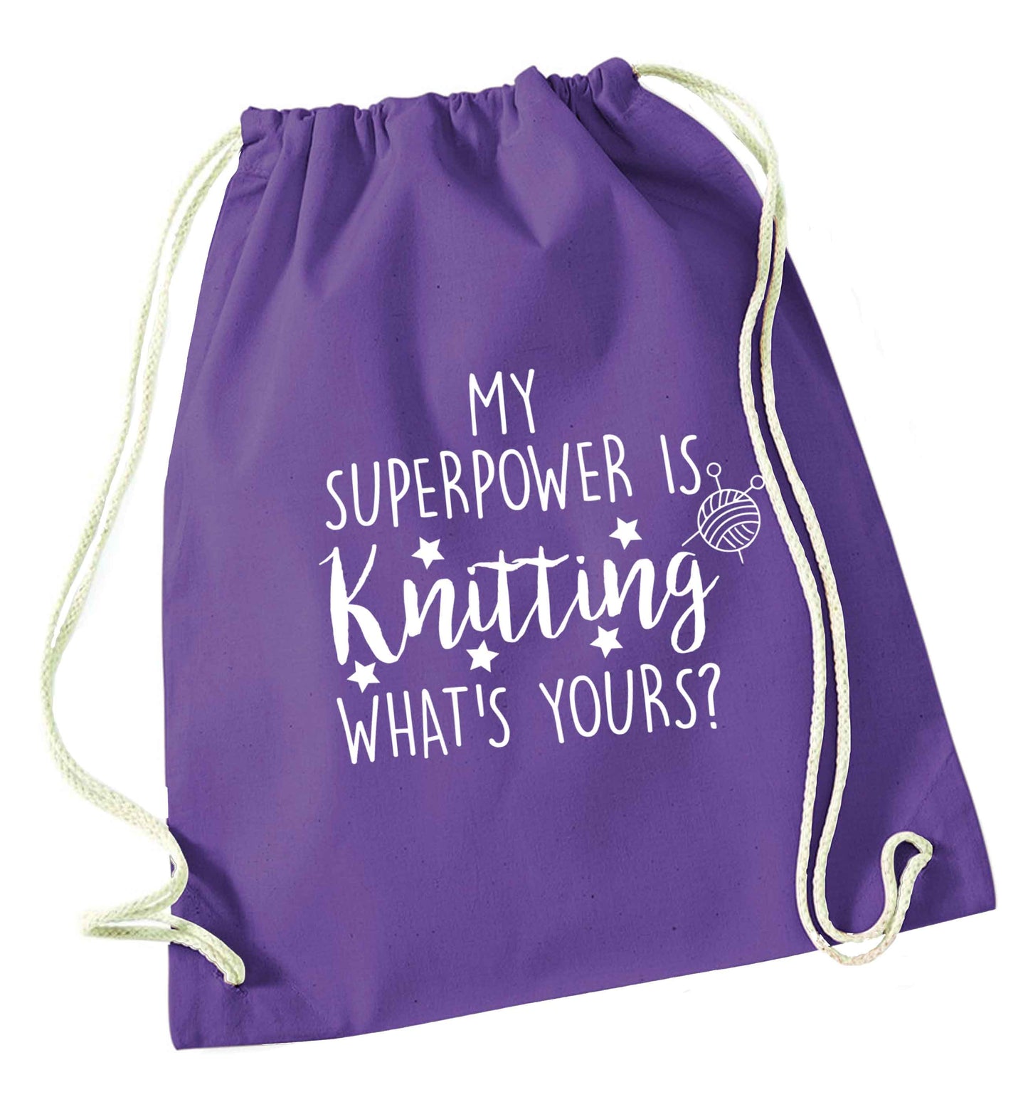Merry Christmas purple drawstring bag