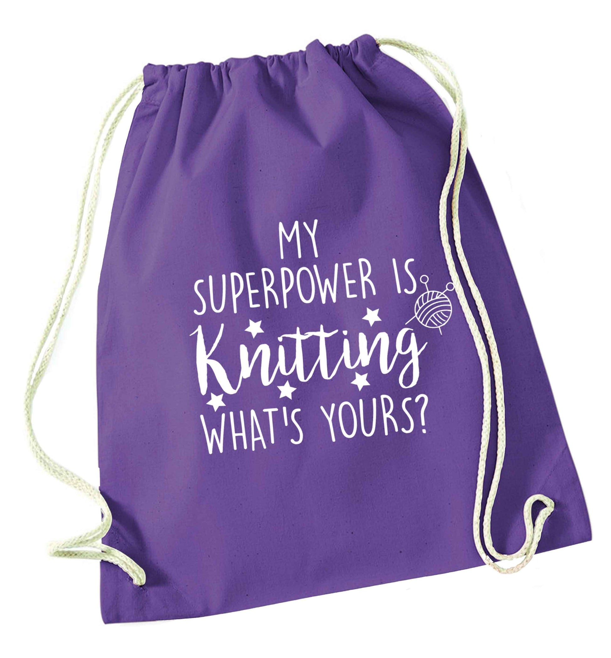 Merry Christmas purple drawstring bag