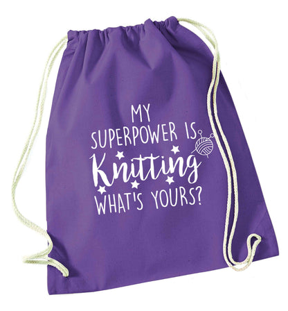 Merry Christmas purple drawstring bag