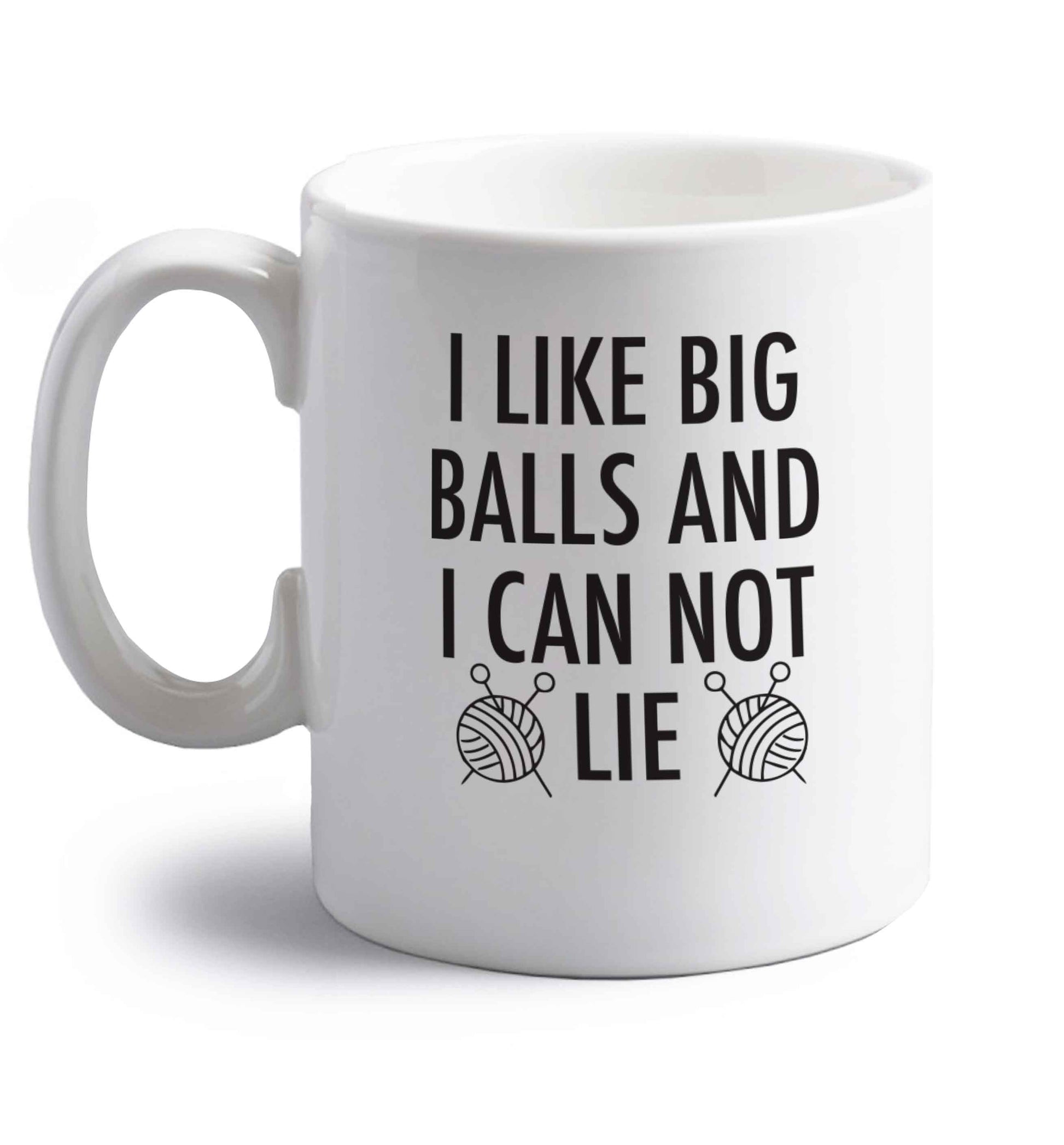 I like big balls and I can not lie right handed white ceramic mug 