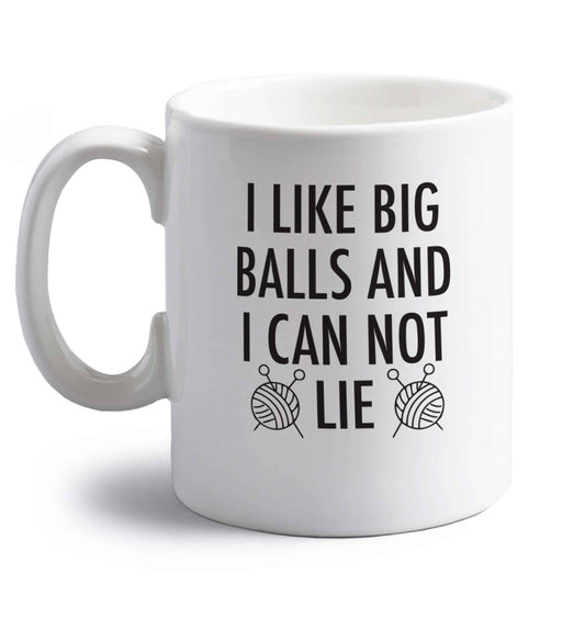 I like big balls and I can not lie right handed white ceramic mug 