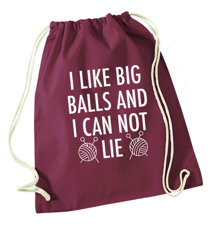 Merry Christmas maroon drawstring bag