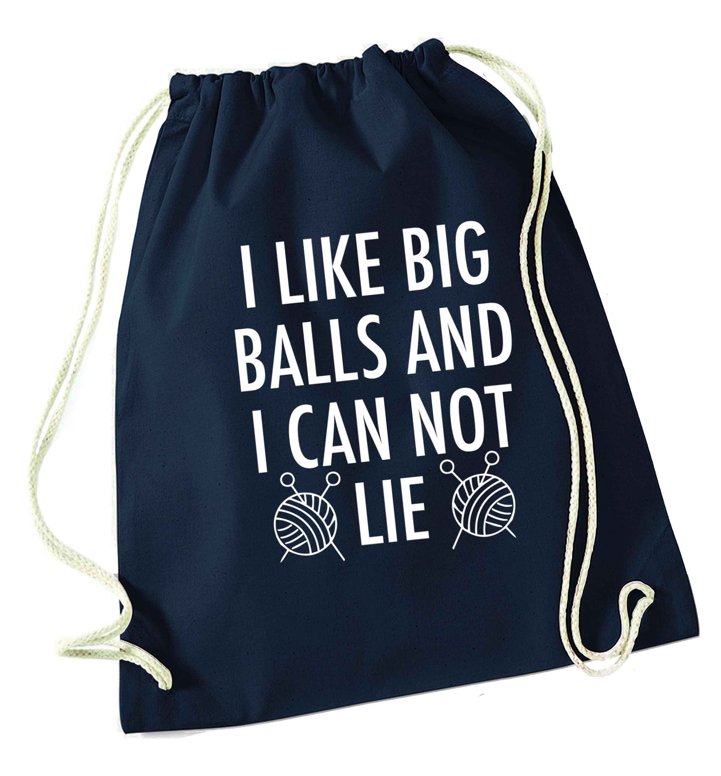 Merry Christmas navy drawstring bag