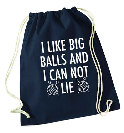 Merry Christmas navy drawstring bag