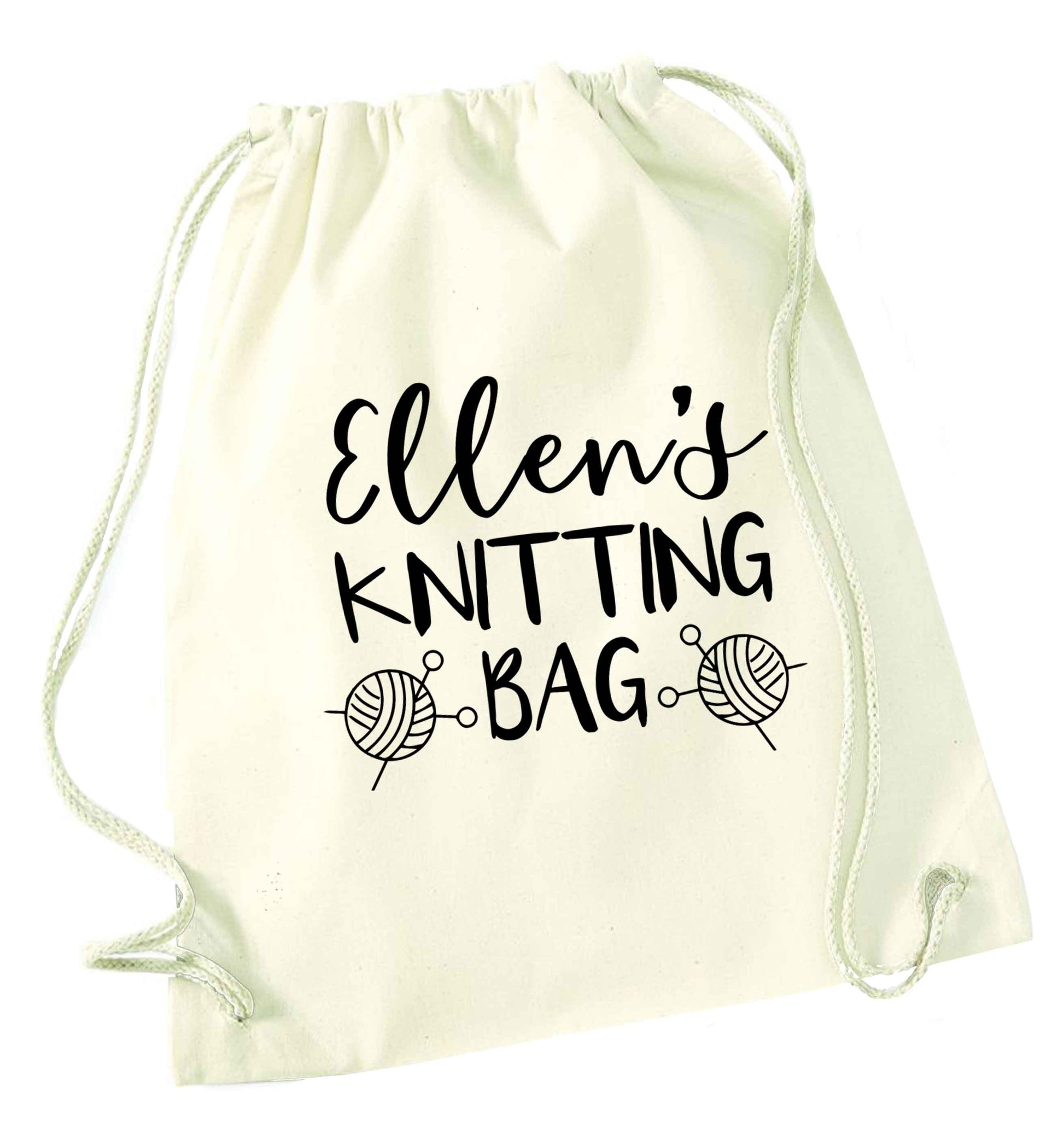 Merry Christmas natural drawstring bag