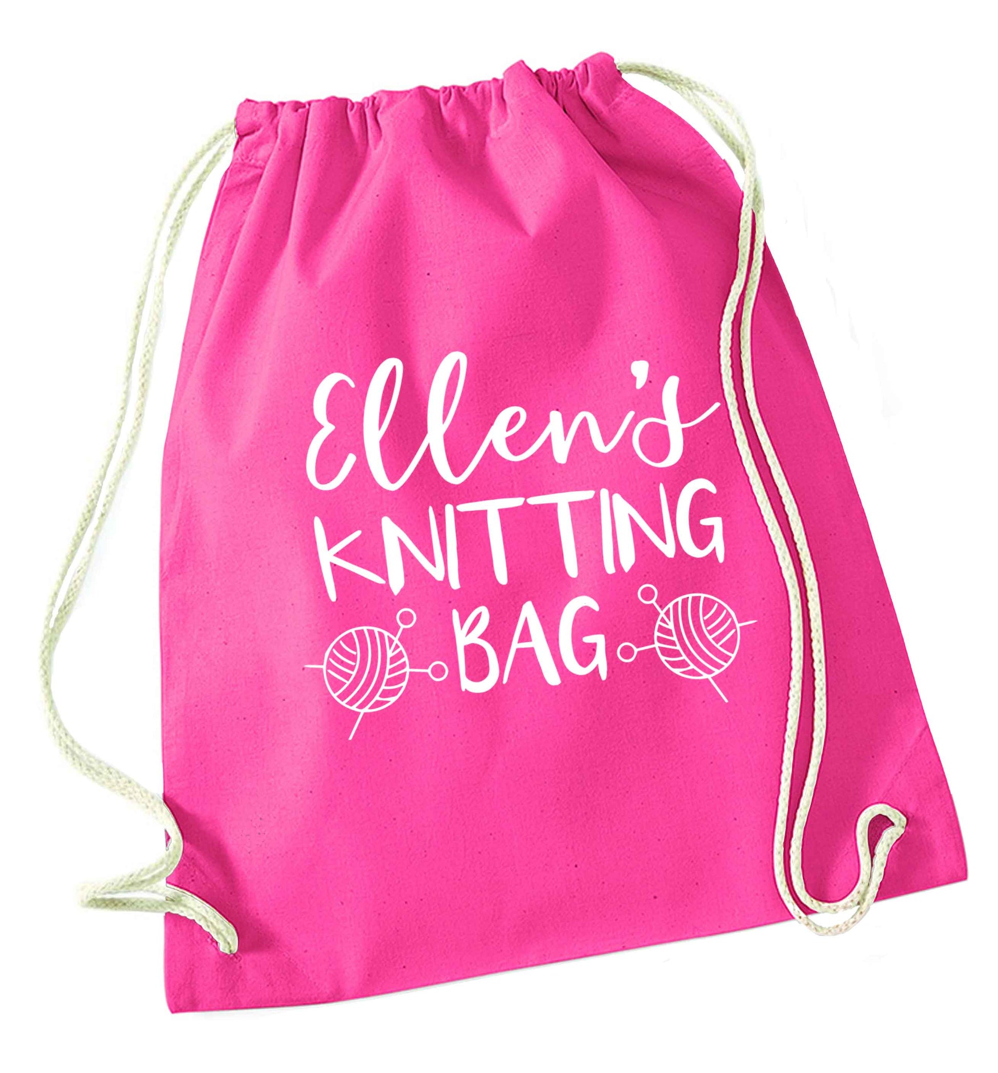 Merry Christmas pink drawstring bag