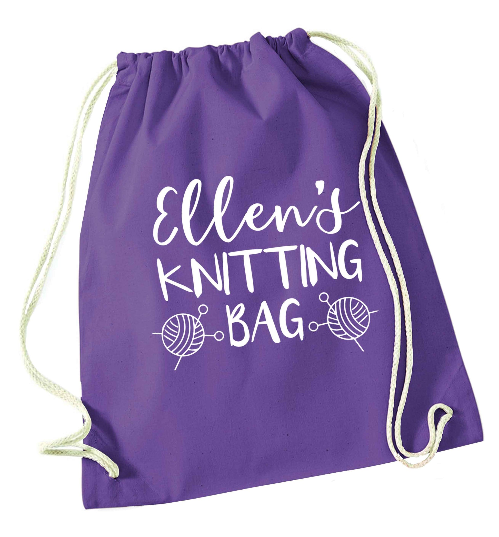 Merry Christmas purple drawstring bag