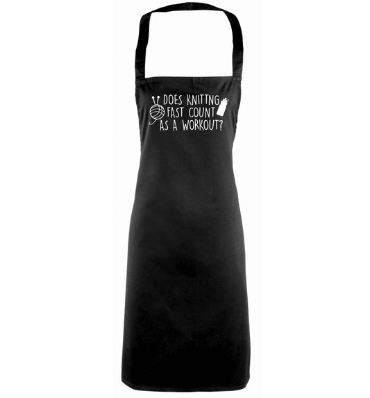 Does knitting fast count as a workout? black apron