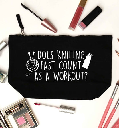Does knitting fast count as a workout? black makeup bag