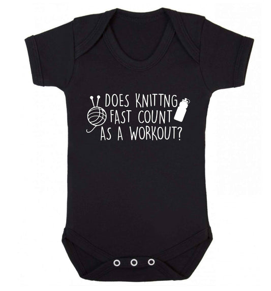 Does knitting fast count as a workout? Baby Vest black 18-24 months