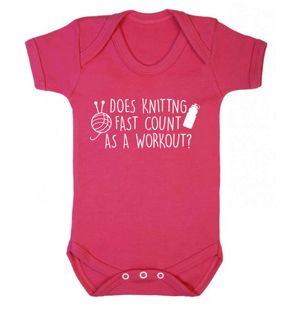 Does knitting fast count as a workout? Baby Vest dark pink 18-24 months