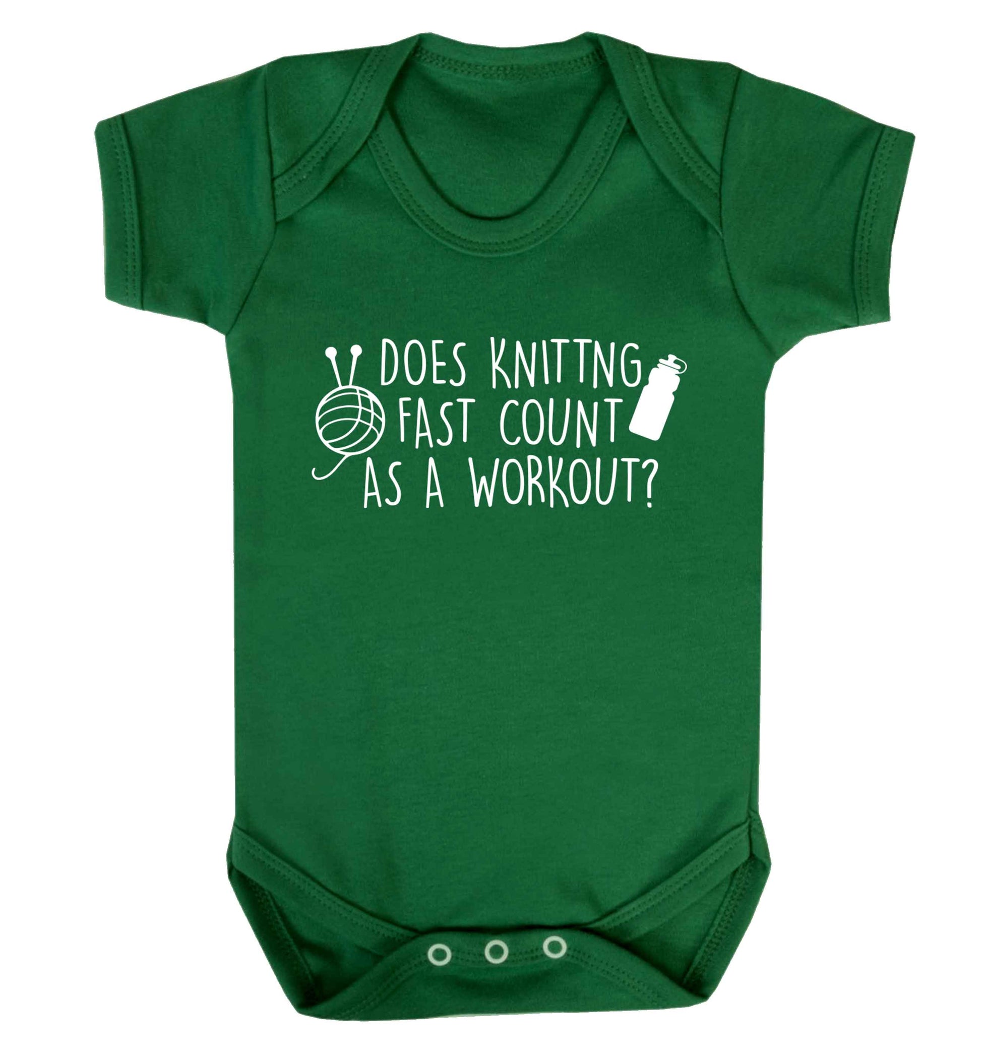 Does knitting fast count as a workout? Baby Vest green 18-24 months