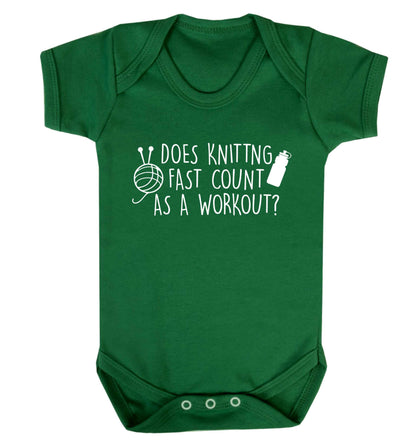 Does knitting fast count as a workout? Baby Vest green 18-24 months