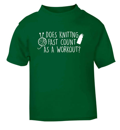 Does knitting fast count as a workout? green Baby Toddler Tshirt 2 Years
