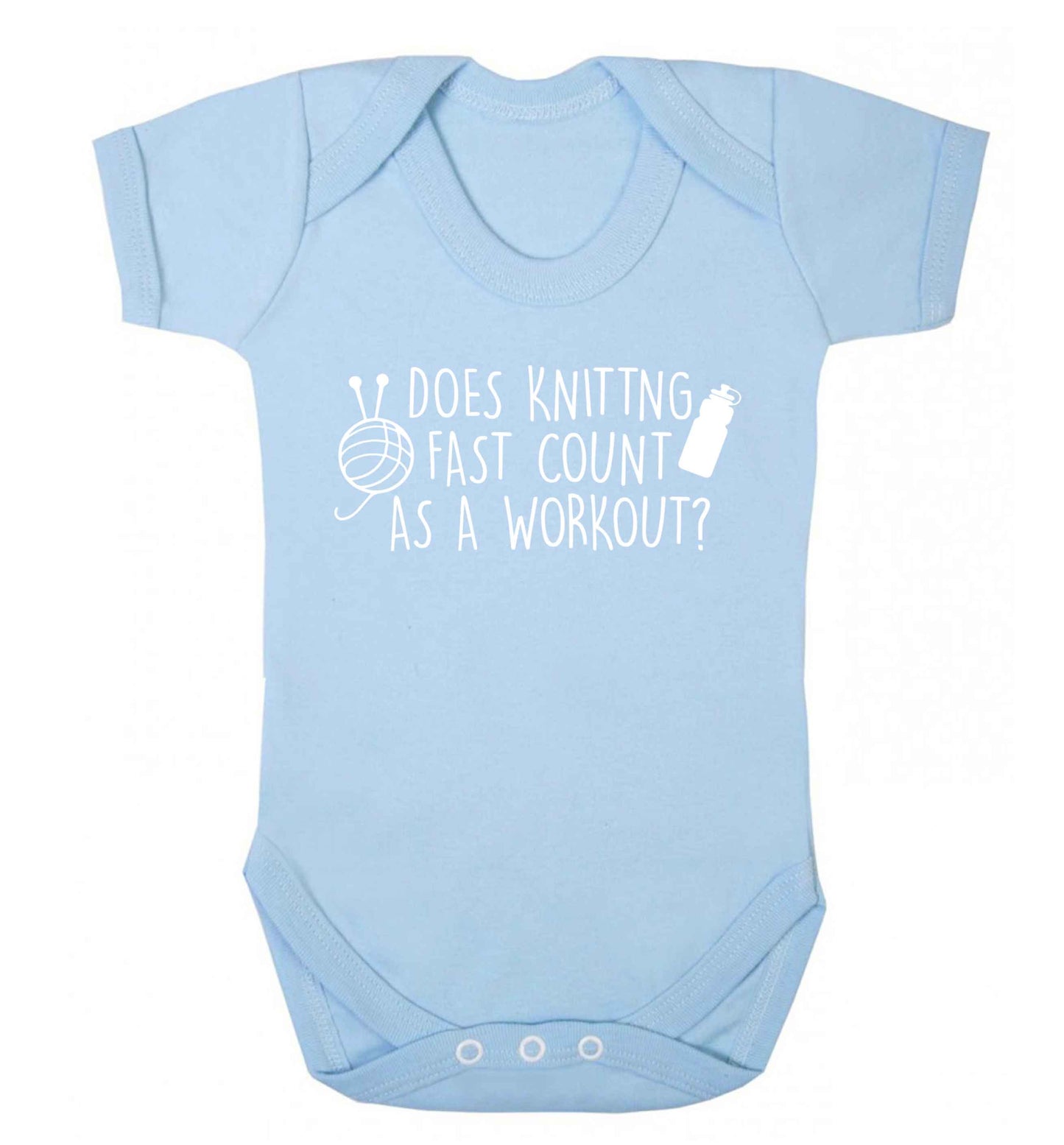Does knitting fast count as a workout? Baby Vest pale blue 18-24 months