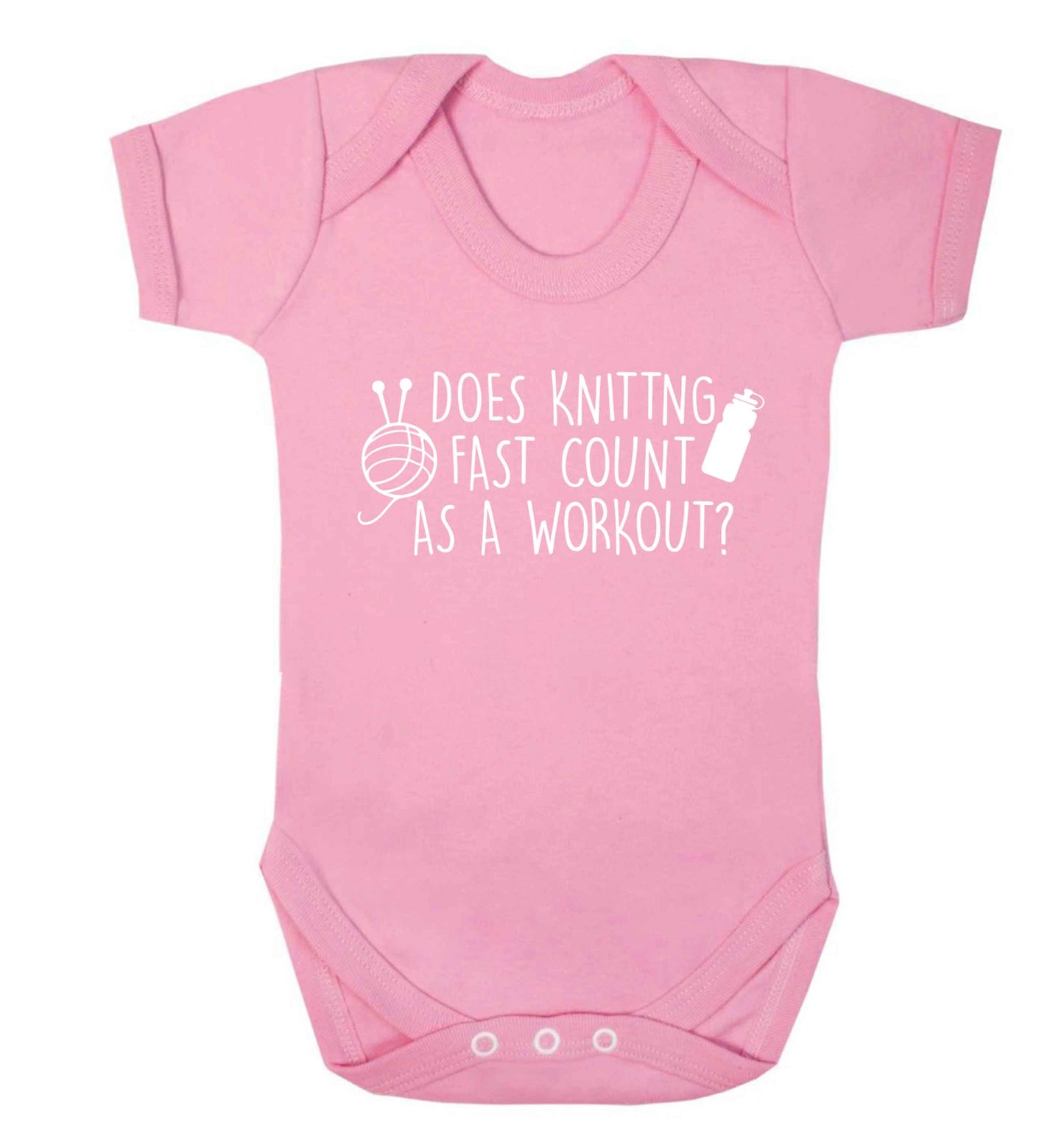 Does knitting fast count as a workout? Baby Vest pale pink 18-24 months