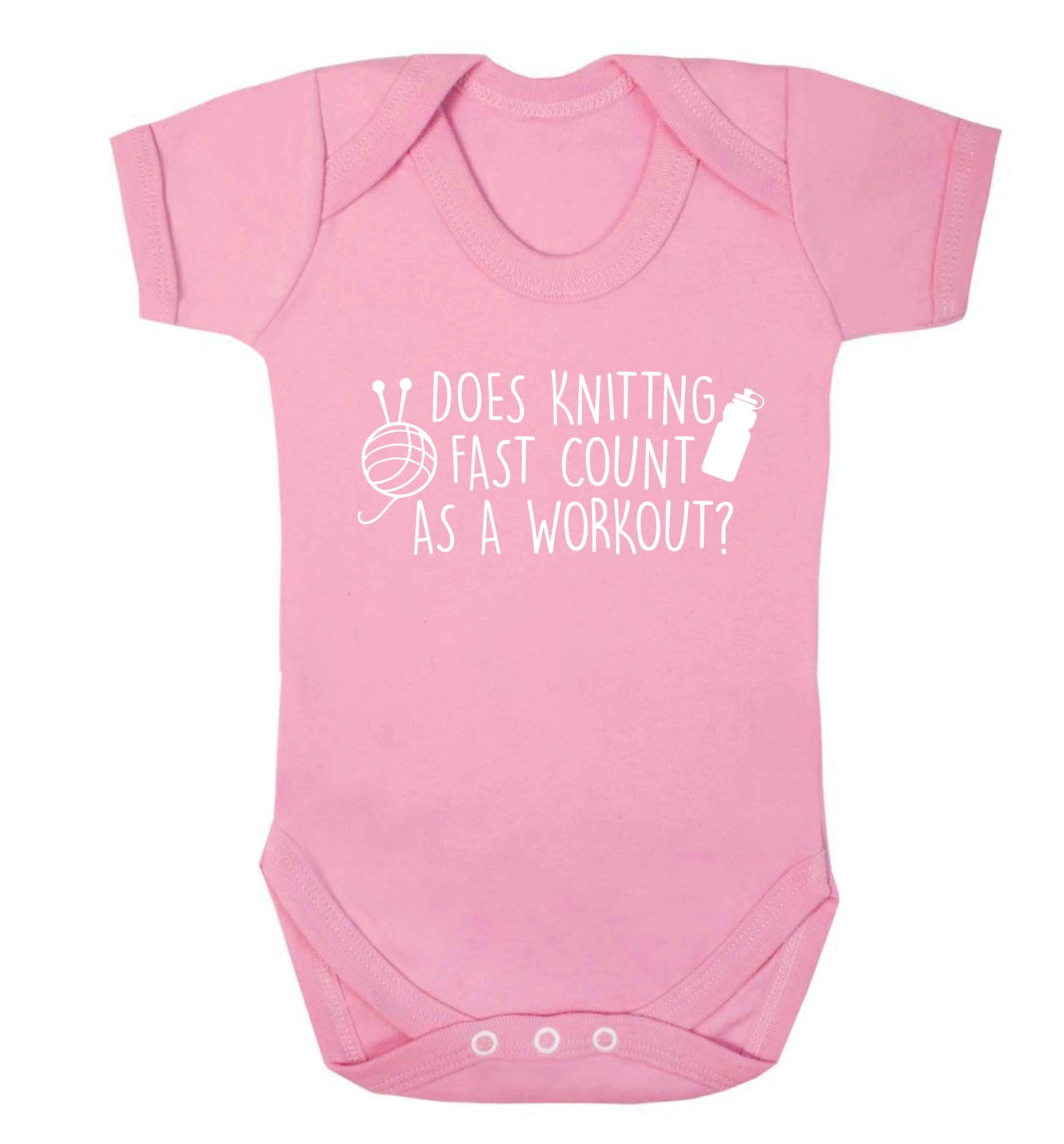 Does knitting fast count as a workout? Baby Vest pale pink 18-24 months