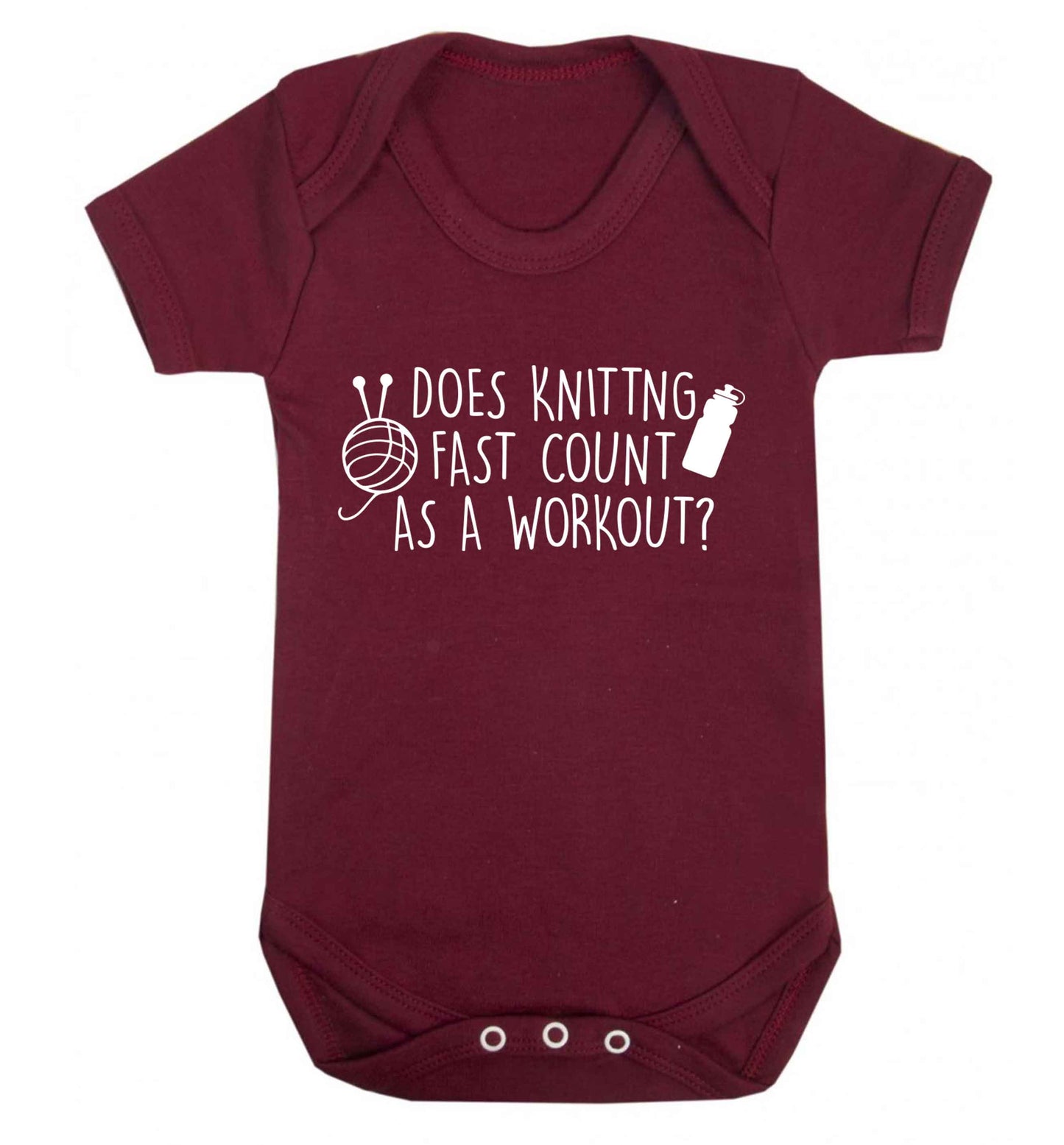 Does knitting fast count as a workout? Baby Vest maroon 18-24 months