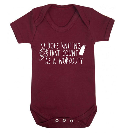 Does knitting fast count as a workout? Baby Vest maroon 18-24 months