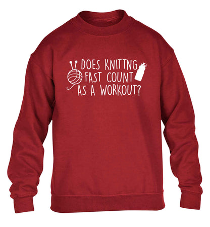 Does knitting fast count as a workout? children's grey sweater 12-13 Years
