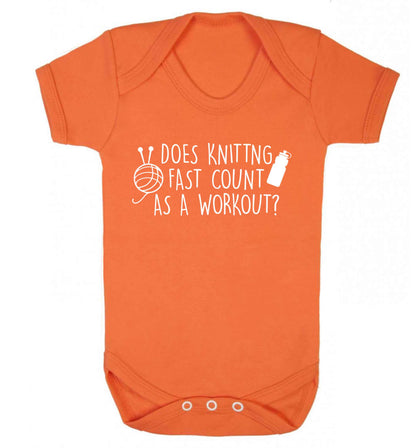 Does knitting fast count as a workout? Baby Vest orange 18-24 months