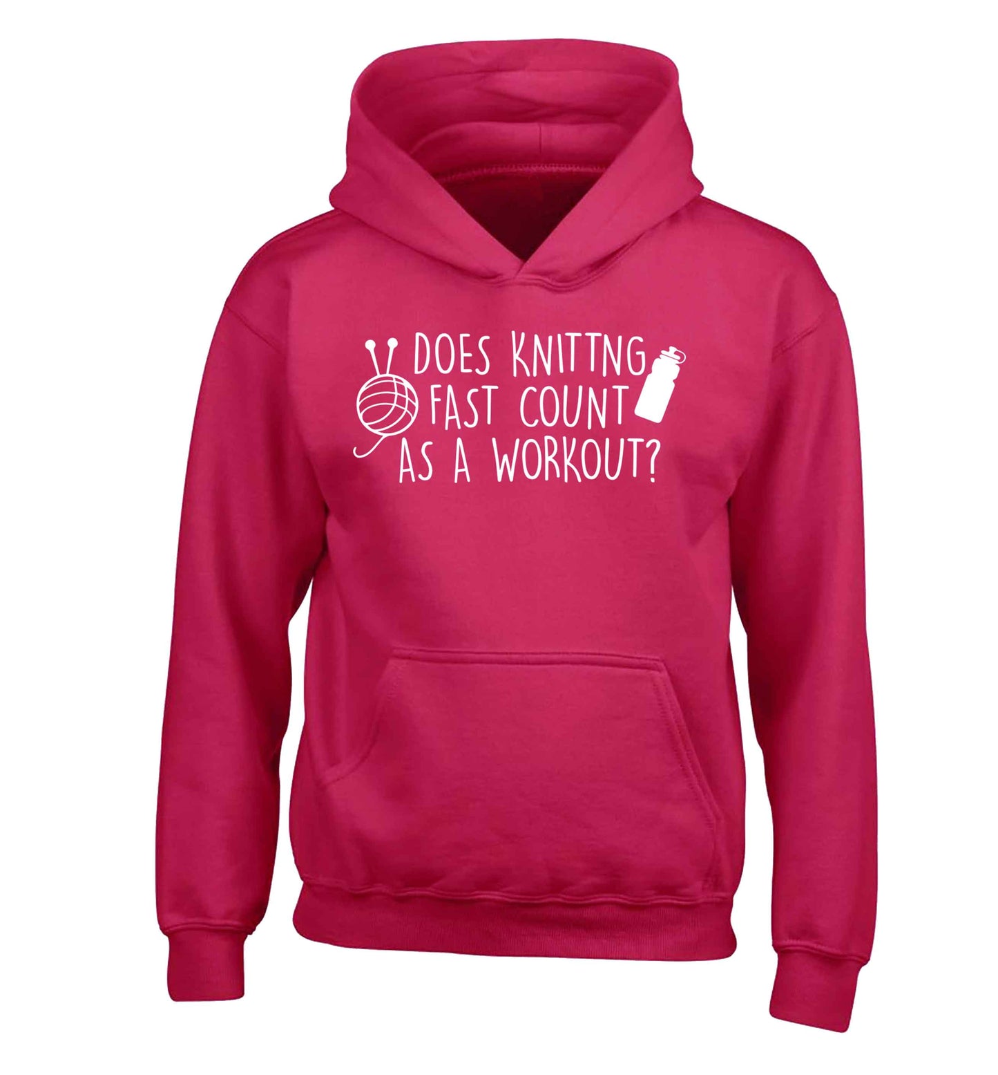 Does knitting fast count as a workout? children's pink hoodie 12-13 Years