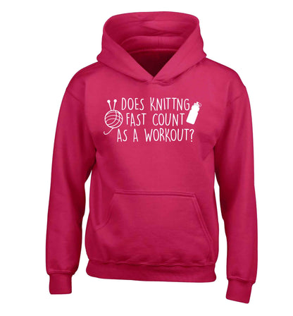 Does knitting fast count as a workout? children's pink hoodie 12-13 Years