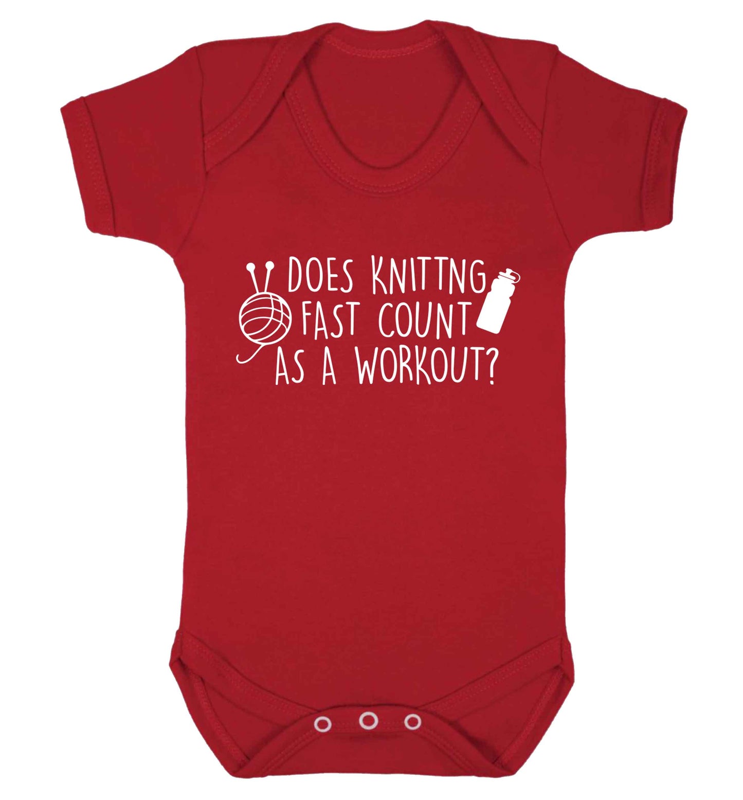 Does knitting fast count as a workout? Baby Vest red 18-24 months