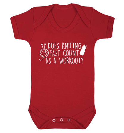 Does knitting fast count as a workout? Baby Vest red 18-24 months