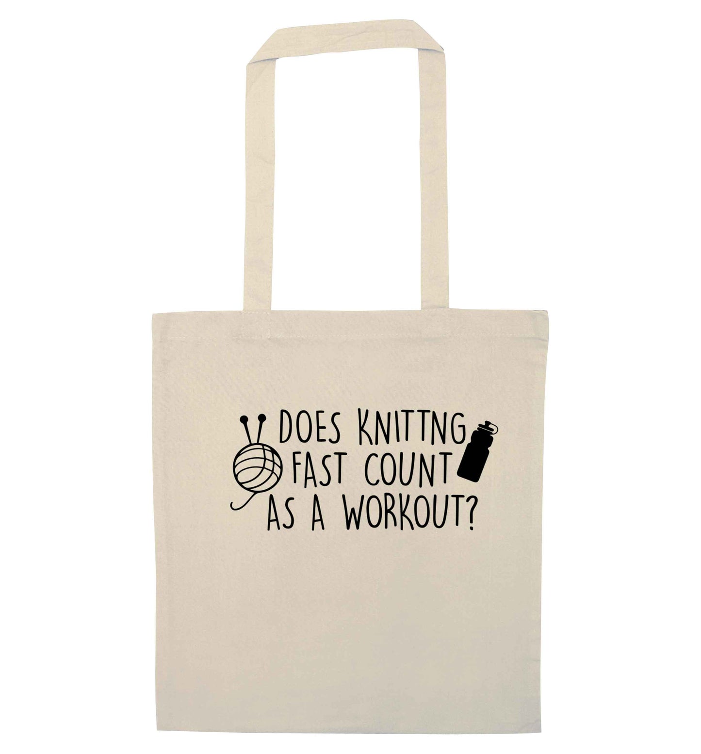 Does knitting fast count as a workout? natural tote bag