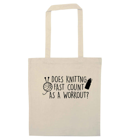 Does knitting fast count as a workout? natural tote bag