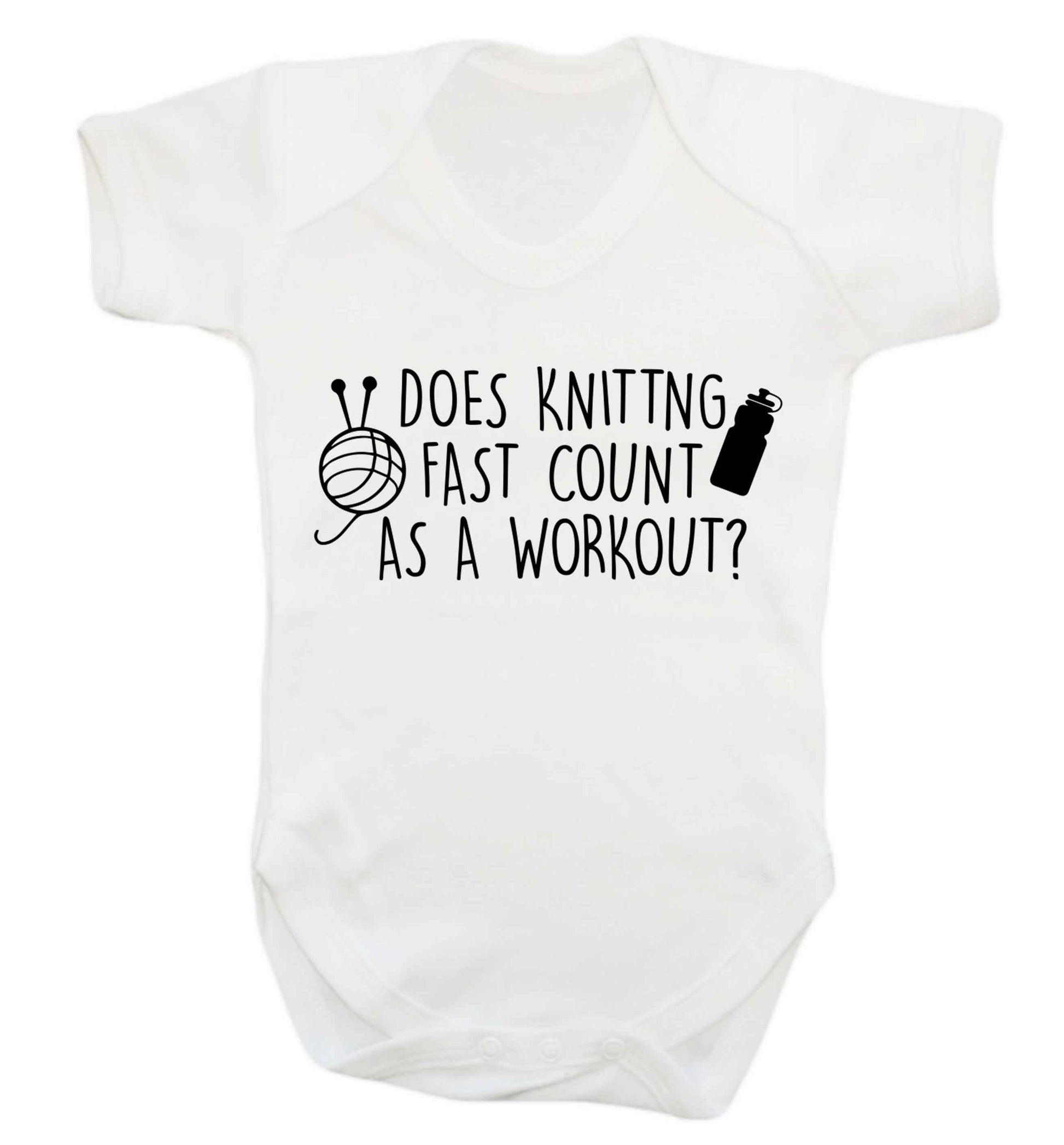 Does knitting fast count as a workout? Baby Vest white 18-24 months