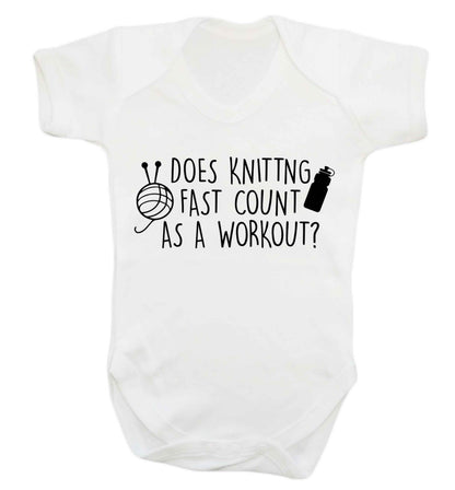 Does knitting fast count as a workout? Baby Vest white 18-24 months