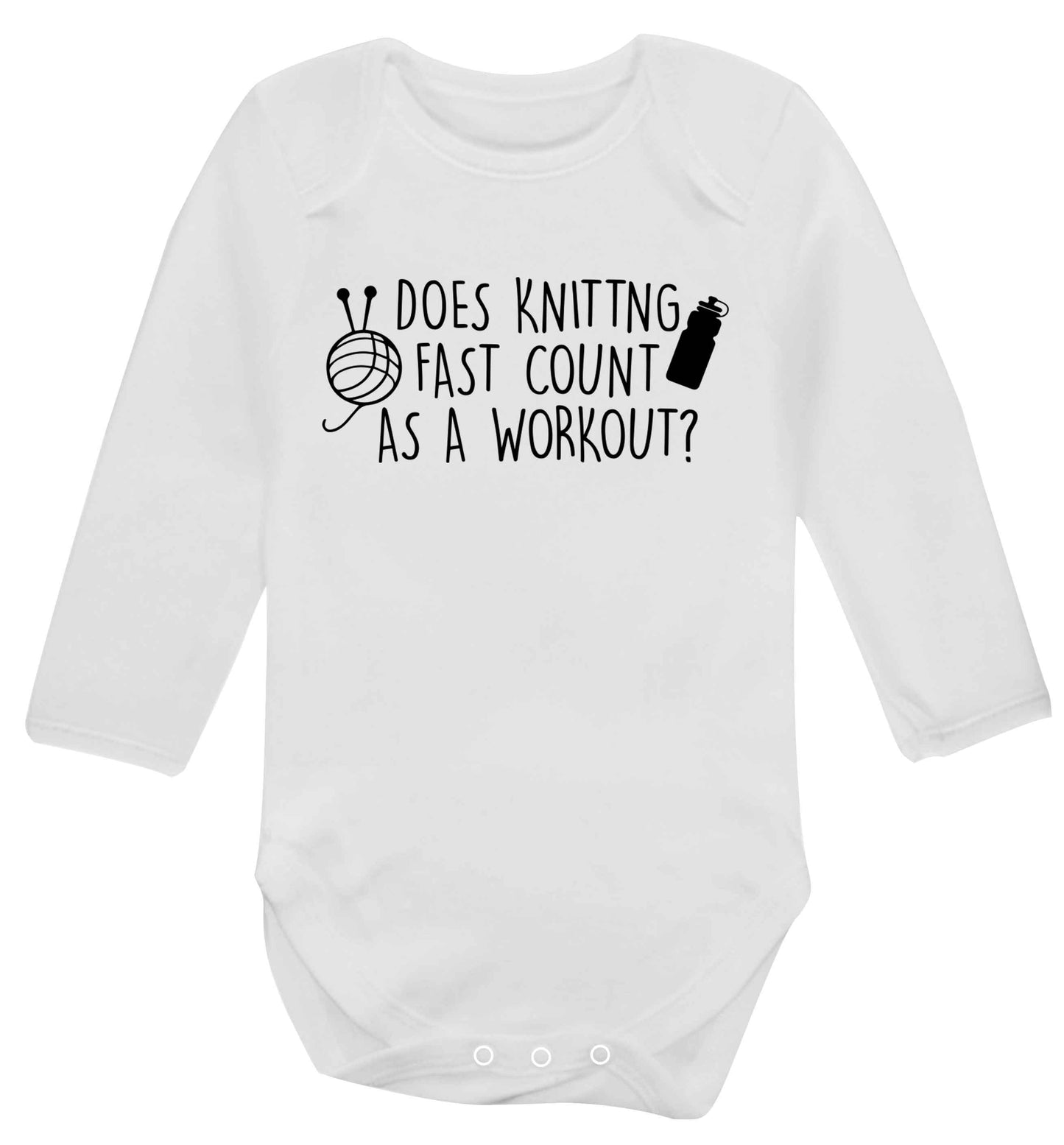Does knitting fast count as a workout? Baby Vest long sleeved white 6-12 months