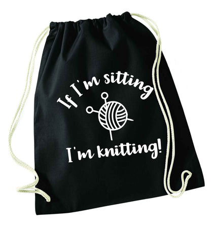Merry Christmas black drawstring bag