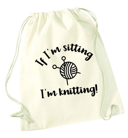 Merry Christmas natural drawstring bag