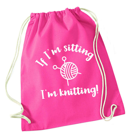 Merry Christmas pink drawstring bag